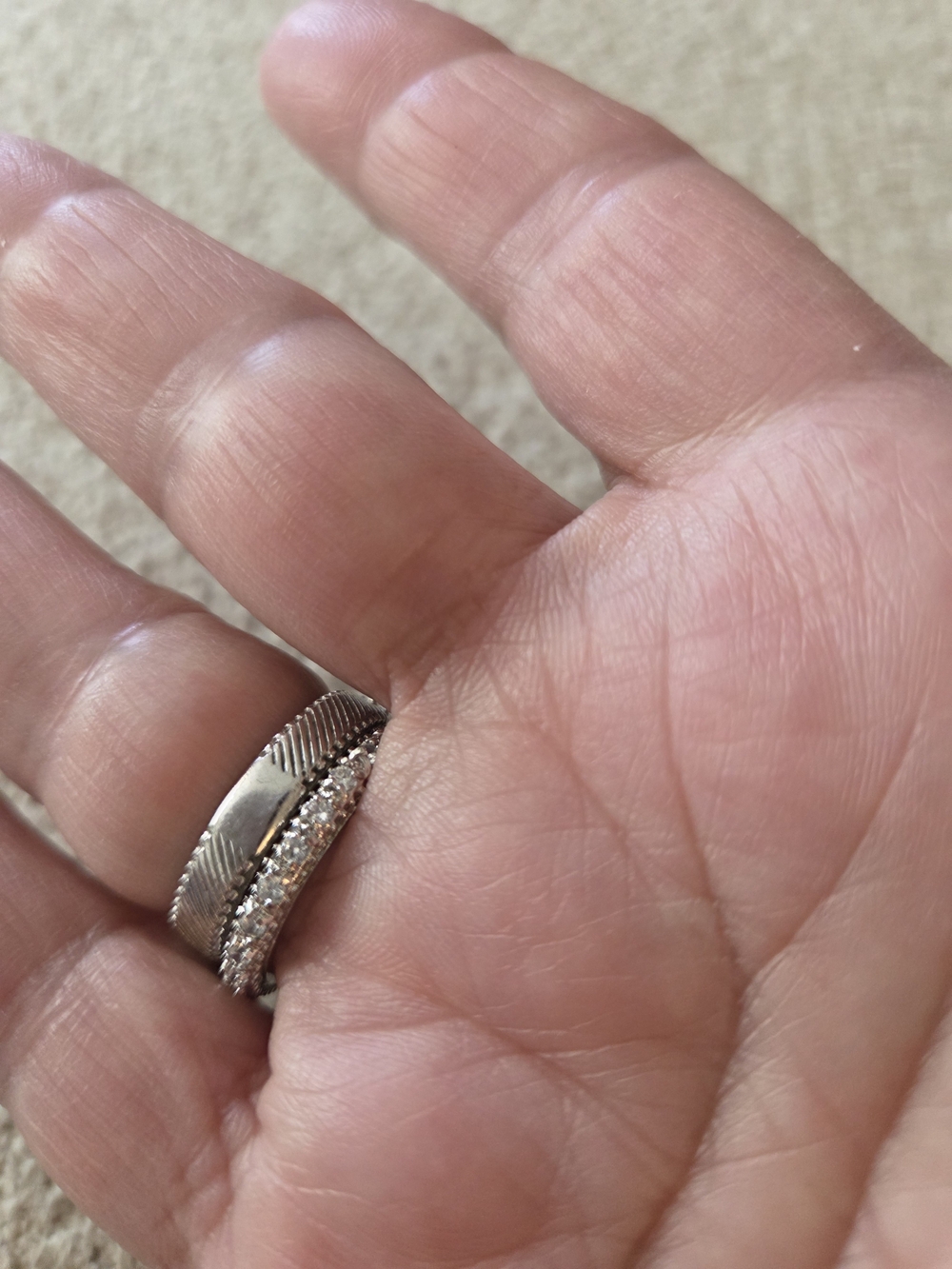 AUTHENTIC JUDITH RIPKA STERLING SILVER & PAVÉ CZ STACKING RING SET (SIZE 8) - Picture 2 of 6
